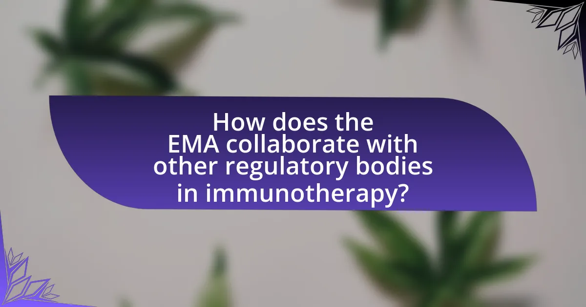 How does the EMA collaborate with other regulatory bodies in immunotherapy?